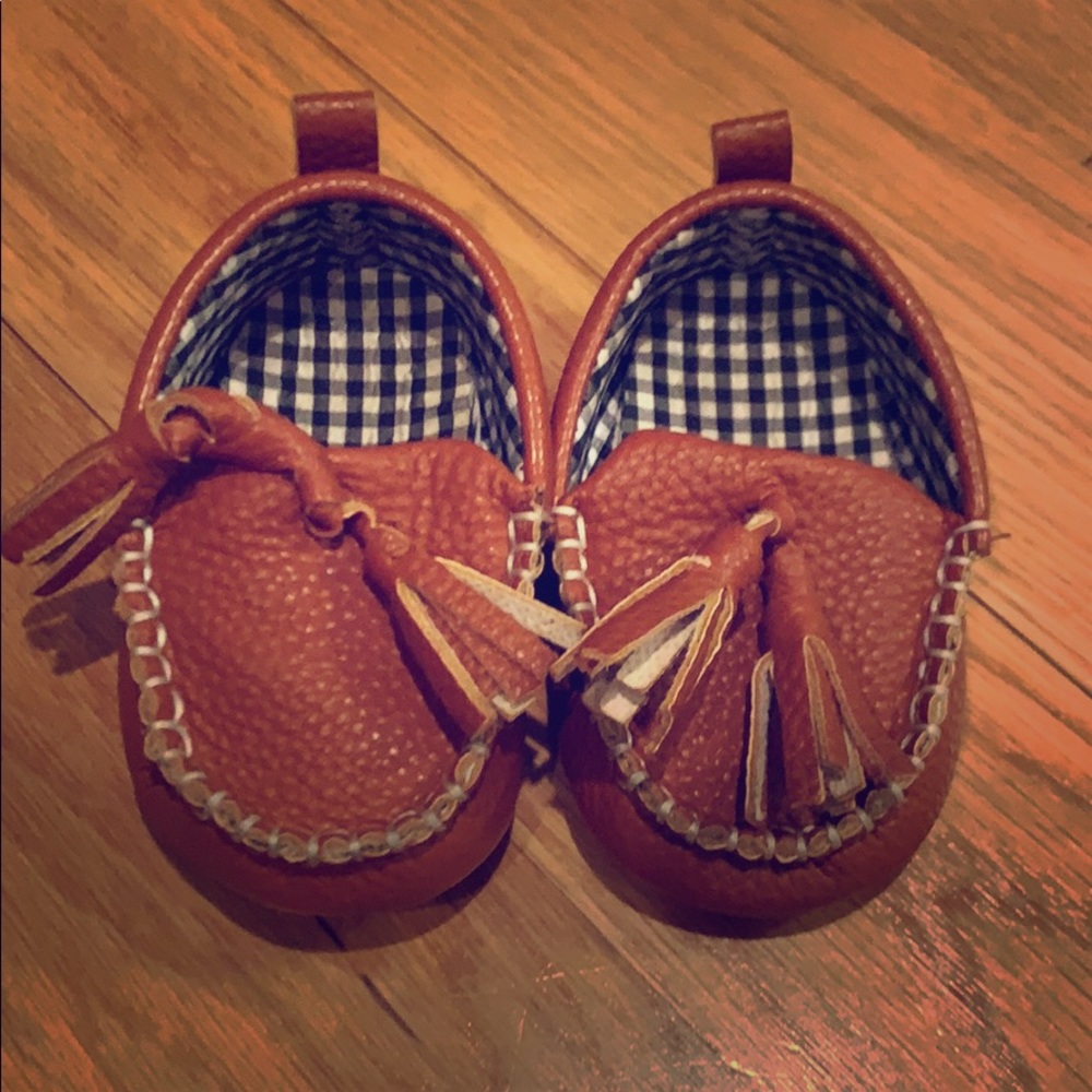 Baby soft bottom tan loafers Size 2